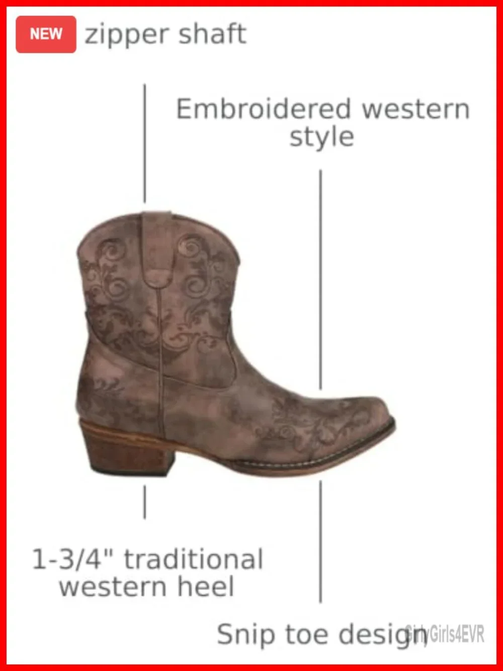 Womens Faux Leather Embroidery Snip Toe Low Heel Ankle Boots Casual Pull On
